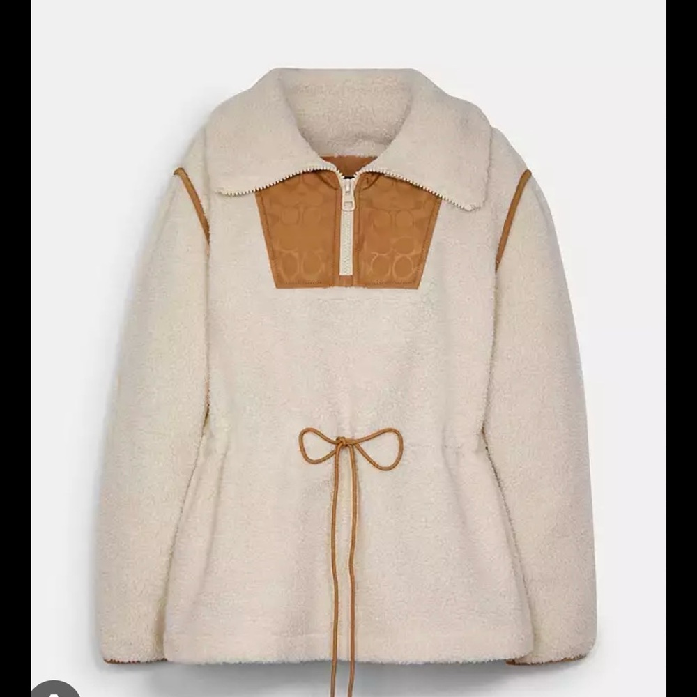 Coach Cream and Tan Teddy Jacket